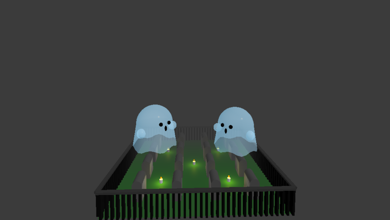 Screenshot of ghost in the graveyard